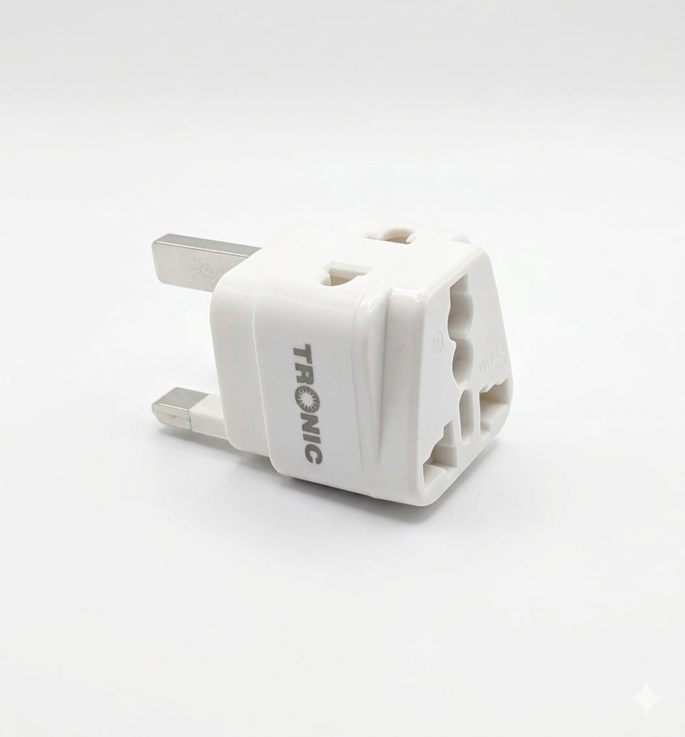 Universal UK Plug Adaptor Type G - 2 AC Outlets, 250V 13A (AD 1021)