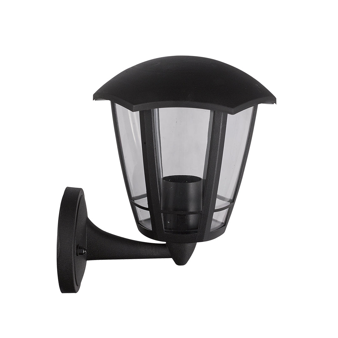 Traditional Style Curved Outdoor Wall Light (ILU 606A-BK)