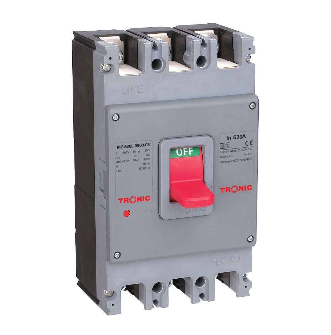 MCCB 3 Pole 500A MG Range (MG 630L-0500-03)