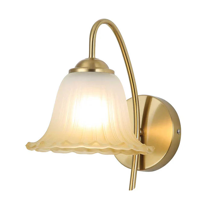 Decorative Frosted Bell Wall Light with Gold Arm (PL 2531-GL-WH)