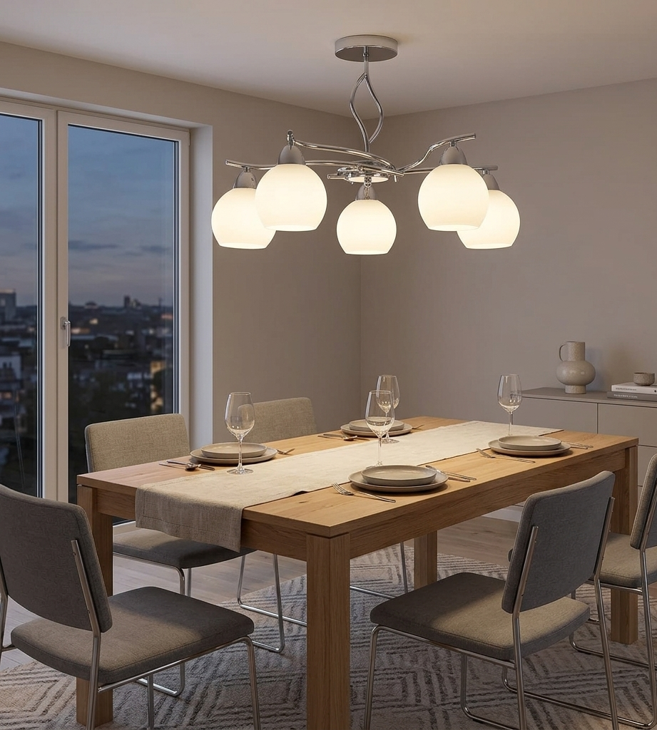 Silver & White 3-Light Pendant (PL 7013-27-03-SI)