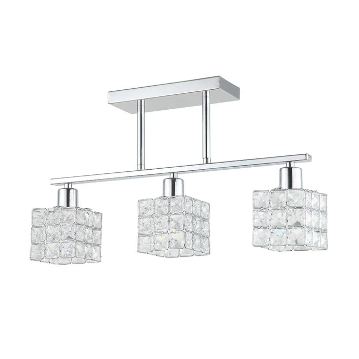 Pendant Lamp – 3-Light Silver Ceiling Fixture with Textured Glass Shades (PL 7042-27-03-SI)