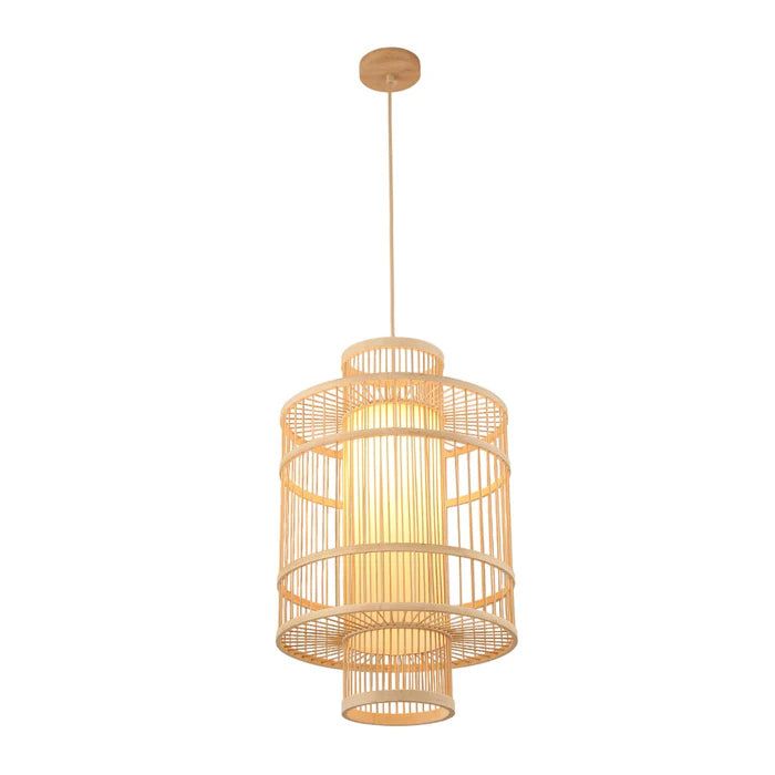 Bamboo Pendant Lamp – Tall Cylindrical Frame (PL WD25-29)