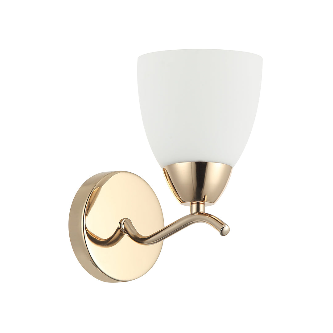 Golden Accent Wall Light with Frosted Glass Shade (PL 7008-27-01)