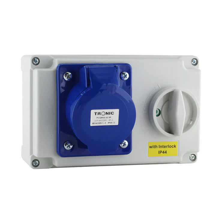 32A 3pin Industrial Socket Inerlock