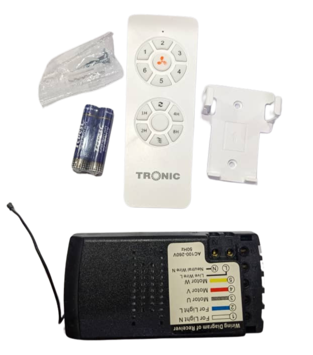 Power Supply And Remote W/Remote Wooden Fans White - DF WD56-BR-02-CO