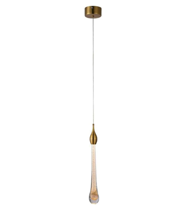 Elegant LED Pendant Light Contemporary Gold Drop Design (WH 2024-0201-11-TC)