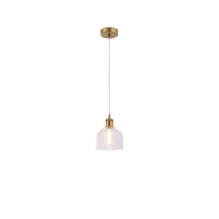 Ribbed Glass Dome Pendant Light 1*E27 (PL 2024-10-GL-CL)