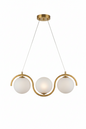 3-Light Globe Pendant Lamp | Golden & White (PL 1176-03-GO)