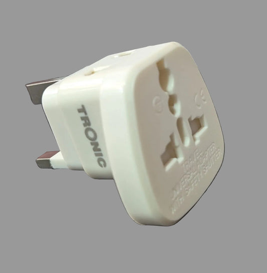 TRONIC UK Travel Adapter 13A 250V with Fuse - Universal Socket Type G (AD 1019)
