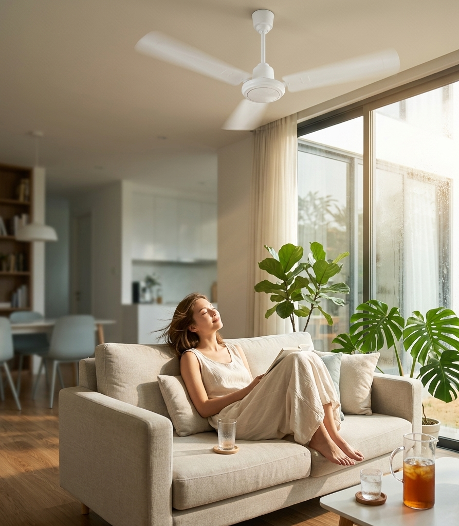 56in White Ceiling Fan (EST CF56-WH)