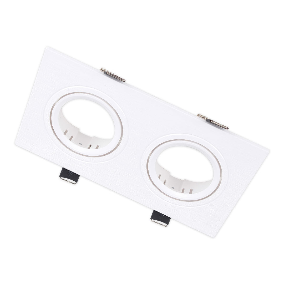 Twin Rectangular White Recessed Holder (FI DOMI-8016)