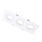 Three Way White Rectangular Recessed Holder (FI DOMI-8024)