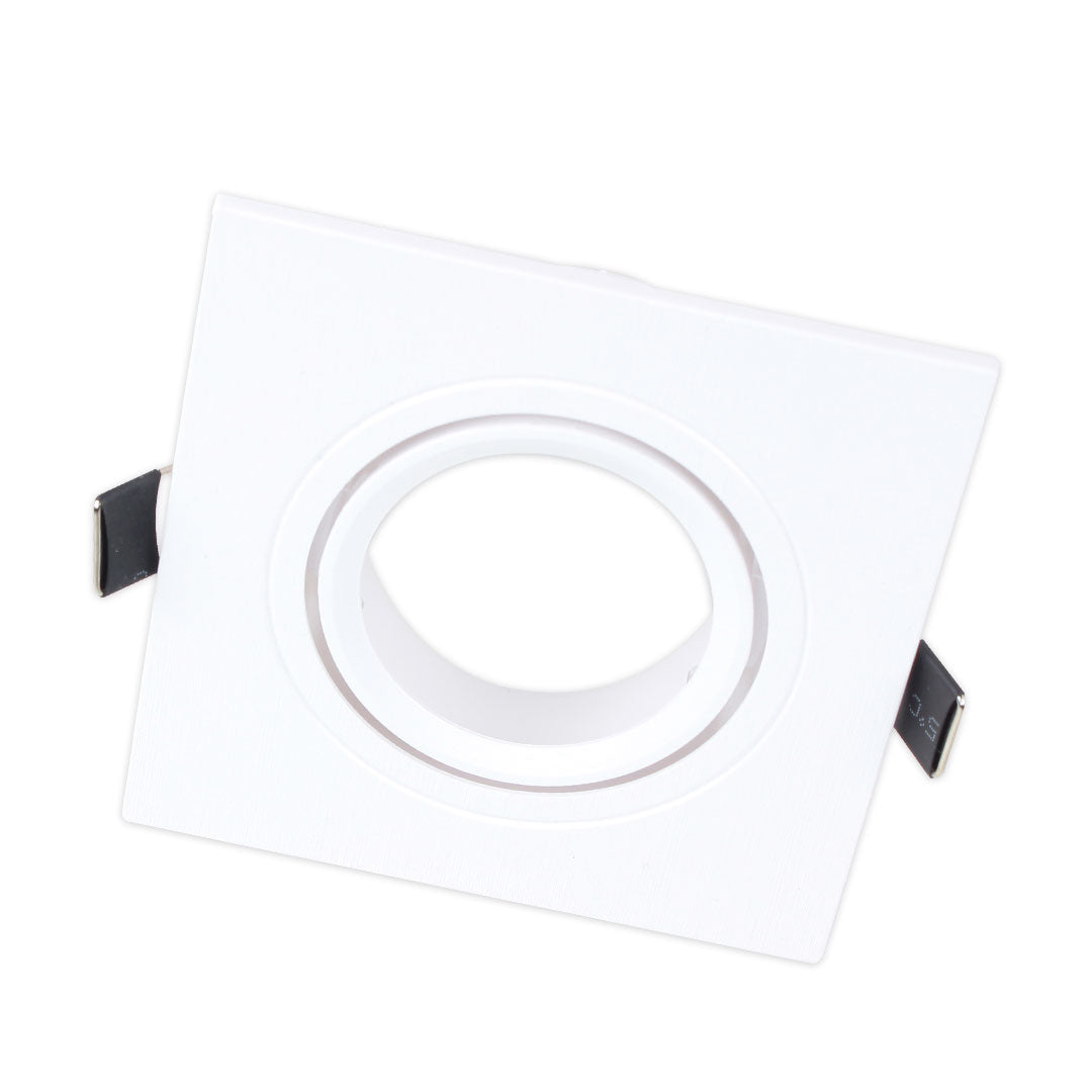 Square Recessed White GU10 Holder (FI DOMI-8080)