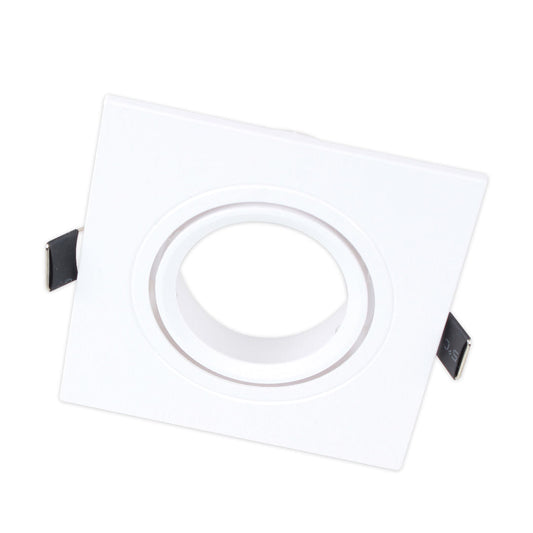 Square Recessed White GU10 Holder (FI DOMI-8080)