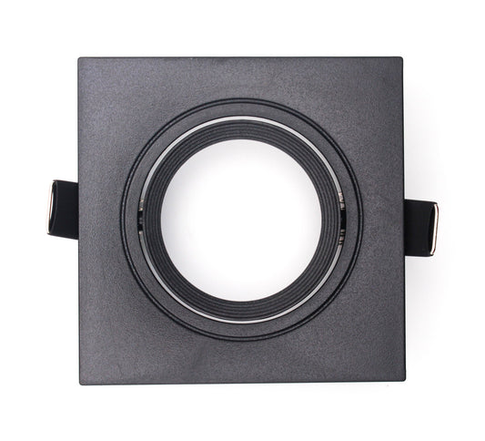 Square Recessed Black GU10 Holder (FI DOMI-8080-BK)