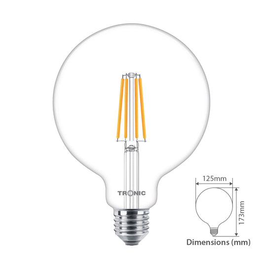 7W LED G125 Filament Bulb (E27-Screw)