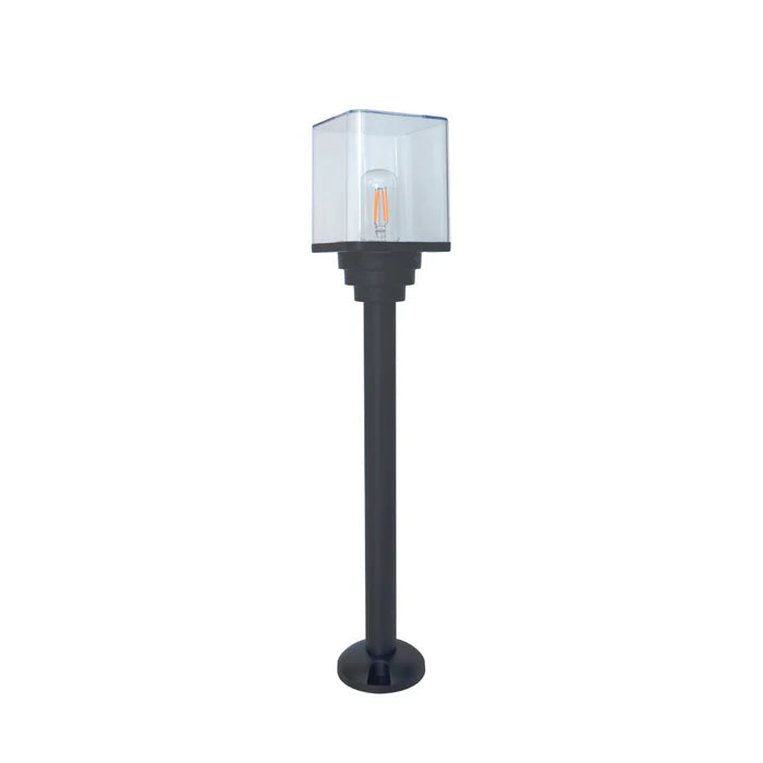 Modern Geometric Design Bollard Light Aluminium Black  E27 12W IP65 BK (LL 24BL-36-06-BK)