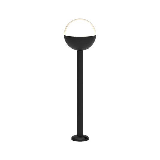 Modern Spherical Design With a Semi-Globe Bollard Light (LL-24BL-37-06-BK-WW)