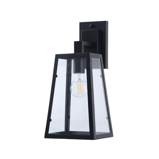 Outdoor Wall Lantern with Clear Glass Frame & E27 Holder (LL 6064-BK)