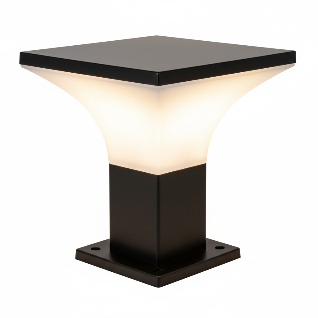 Modern Square Black Post/Pillar Light (LL 7482-20-BK)