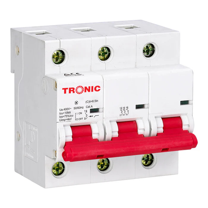 MCB – 3 Pole Miniature Circuit Breaker 125A, 10kA (MC 10K125-03)