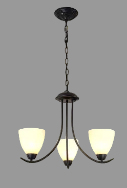 3-Light Chandelier with Frosted Glass Shades (PL 1104-03)