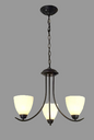 3-Light Chandelier with Frosted Glass Shades (PL 1104-03)