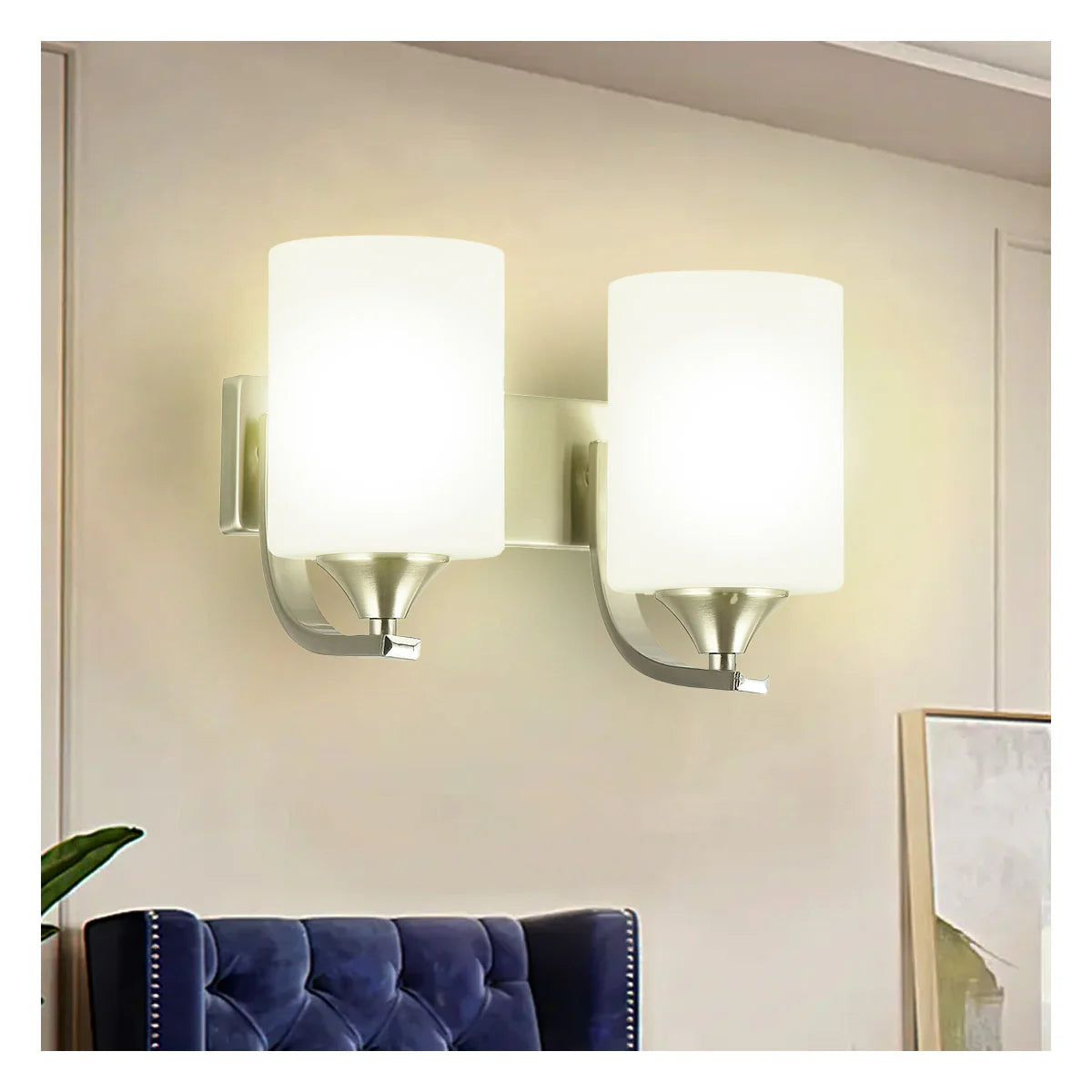 Frosted Glass Shades Wall Light Double Lamp (PL 7015-27-02-)
