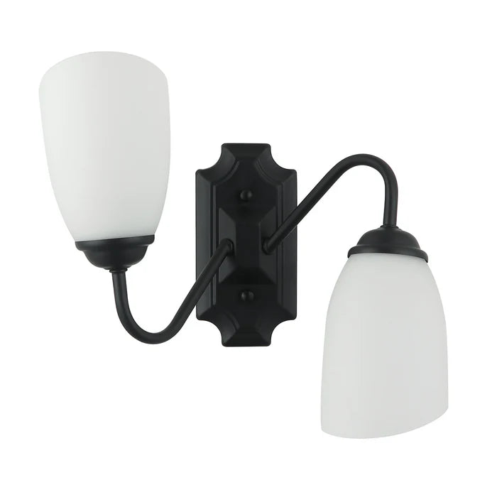 Modern Silver Double Wall Sconce with Frosted Glass Shades (PL 7031-27-2B-)