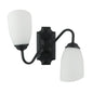 Modern Silver Double Wall Sconce with Frosted Glass Shades (PL 7031-27-2B-)
