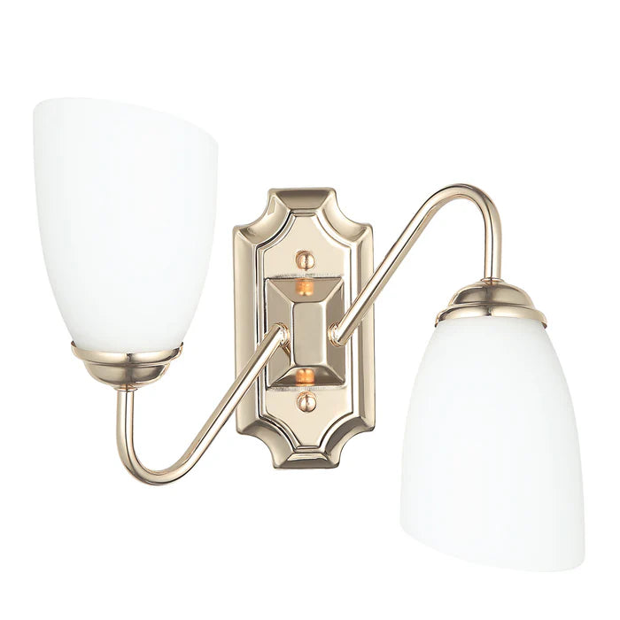 Modern Silver Double Wall Sconce with Frosted Glass Shades (PL 7031-27-2B-)
