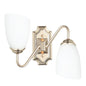 Modern Silver Double Wall Sconce with Frosted Glass Shades (PL 7031-27-2B-)