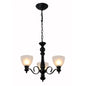 Chandelier featuring frosted glass Light shades and a black (PL 1102-03)