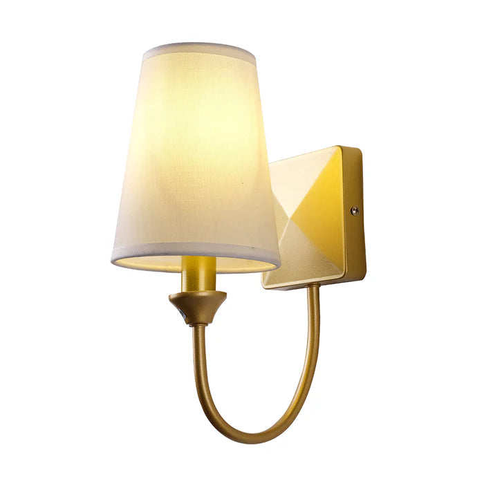 Golden/Black Fabric Shade Wall Fixture (PL 1123-01-)