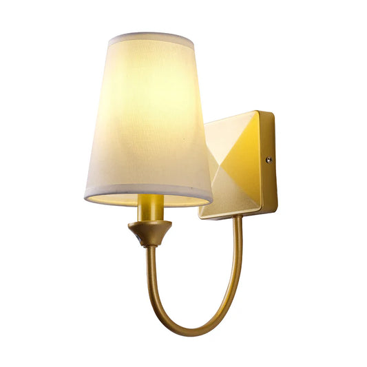 Golden/Black Fabric Shade Wall Fixture (PL 1123-01-)