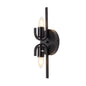 Dual Arm Black Vintage Wall Fixture (PL 1124-02-BK)