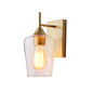Straight Gold/Black Wall Light with Cylinder Glass Shade (PL 1125-SQ-01-)