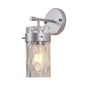 Silver Textured Glass Wall Fixture (PL 1136-01-SI)
