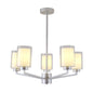 Silver 5-Light Pendant Lamp with Frosted Cylindrical Shades - E27 (PL 1149-05-SI)