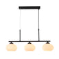 Black & White 3-Light Glass Pendant (PL 1151-03-BK)