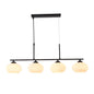Black and White 4-Light Linear Pendant (PL 1151-04-BK)