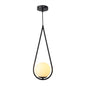 Black Drop Pendant with Glass Globe (PL 1165-P1-BK)