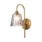 Modern Diamond-Cut Glass Wall Light with Brass Finish (PL 2502-GL-GY)