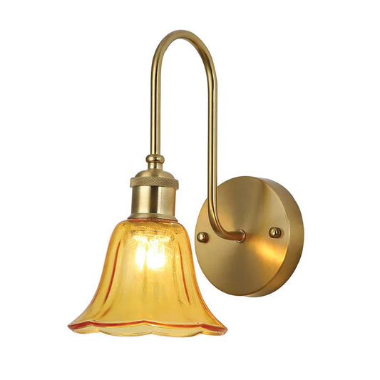 Vintage Amber Glass Wall Light (PL 2505-GL-AB)