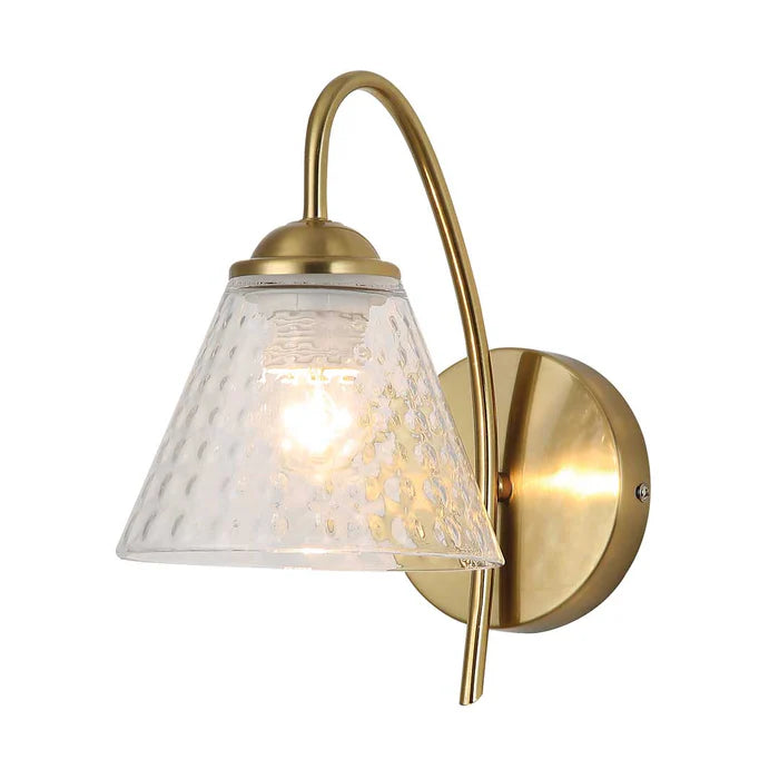 Modern Hammered Glass Wall Light (PL 2506-GL-CL)