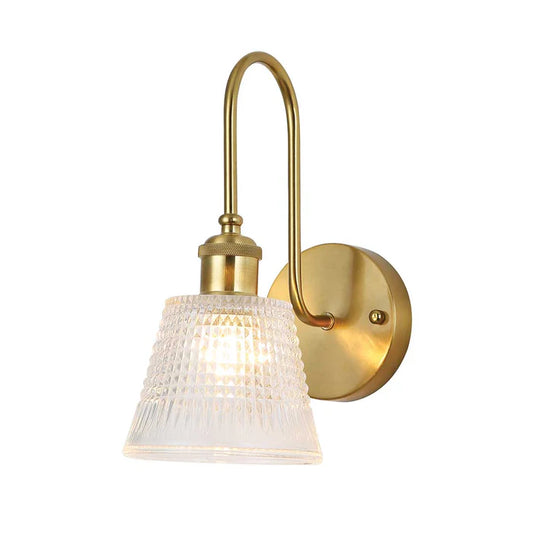 Textured Crystal-Cut Glass Wall Light (PL 2509-GL-CL)