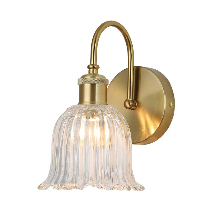 Ribbed Clear Glass Wall Light (PL 2513-GL-CL)