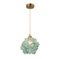 Decorative Floral Glass Pendant Light (PL 2520-GL-BL)