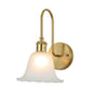 Ornate Rippled Bell Wall Light – Gold & Frosted White (PL 2547-GL-WH)